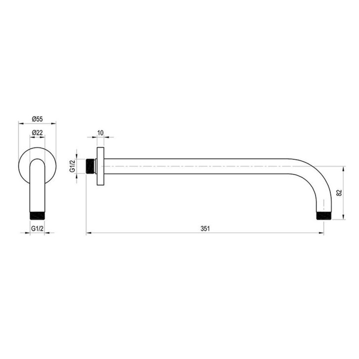 Ravak - Sprchové rameno, 35 cm, matná biela X07P688