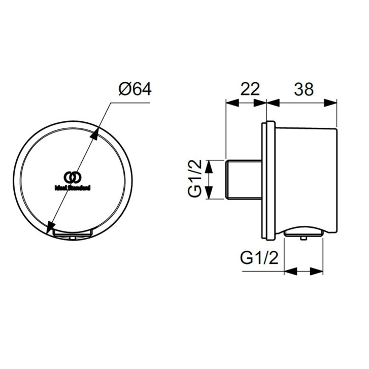 Ideal Standard Idealrain - Nástenné kolienko, rosé BC808RO
