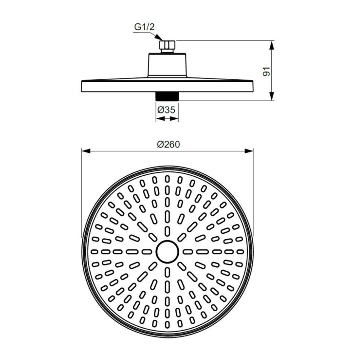 Ideal Standard ALU+ - Hlavová sprcha, priemer 26 cm, hodvábna čierna BD581XG