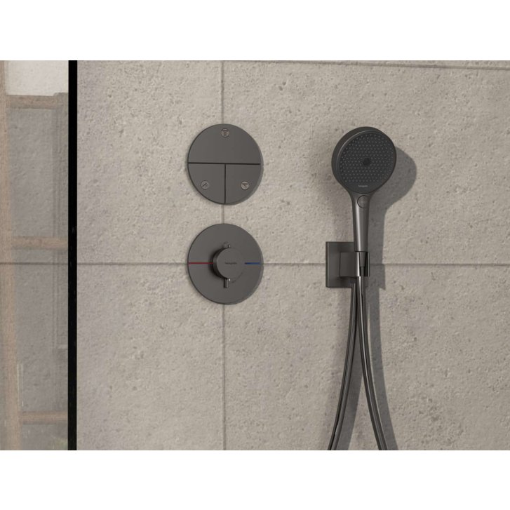 Hansgrohe ShowerSelect Comfort - Ventil pod omietku, na 3 spotrebiče, kefovaný čierny chróm 15558340