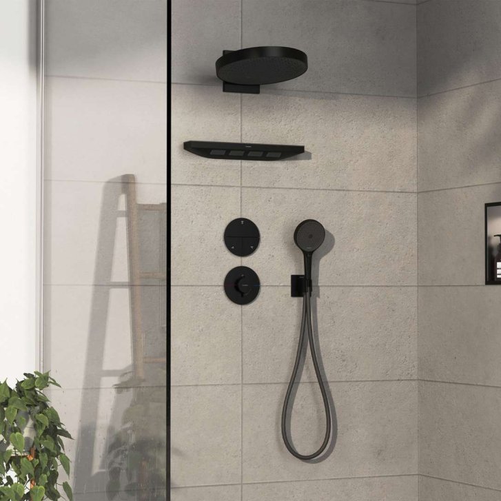 Hansgrohe ShowerSelect Comfort - Termostatická batéria pod omietku, matná čierna 15559670
