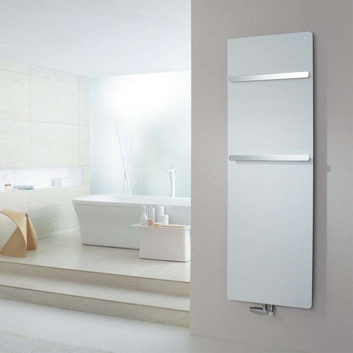 Zehnder Vitalo Bar - Kúpeľňový radiátor 157x60 cm, rovný, stredové pripojenie 5 cm, biely lak VIP-160-060