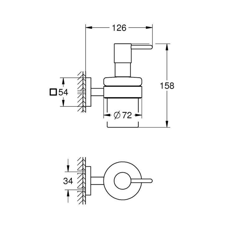 Grohe QuickFix Start Cube - Dávkovač mydla s držiakom, sklo/matná čierna 410982430