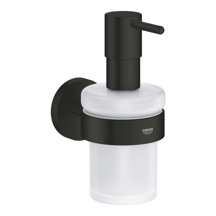 Grohe QuickFix Start - Dávkovač mydla s držiakom, sklo/matná čierna 411952430