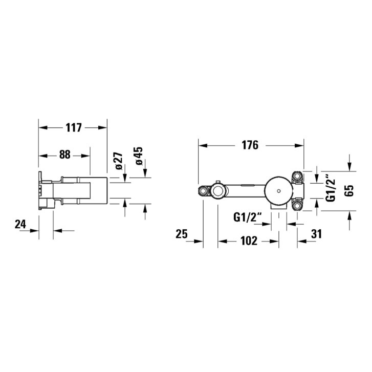 Duravit - Montážne teleso pre batérie pod omietku GK1900004000