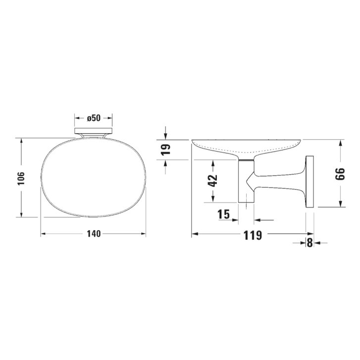 Duravit Starck T - Mydlovnička s držiakom, matné sklo/zlatá 0099333400