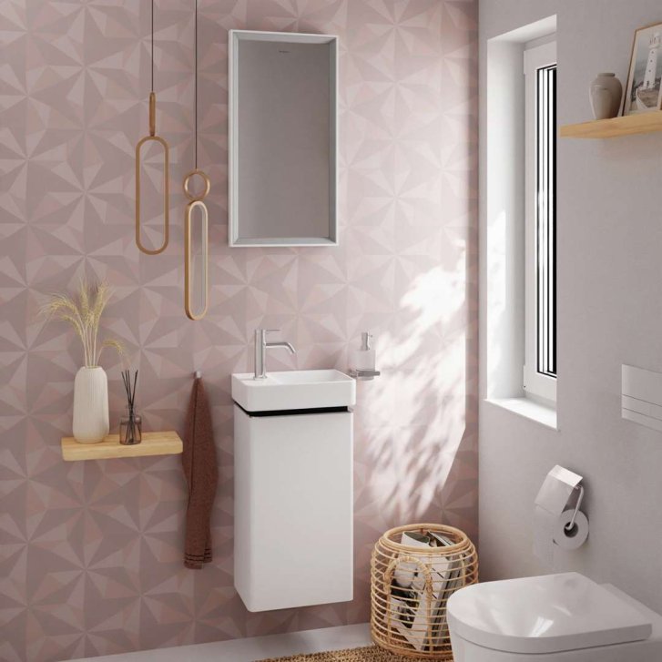 Hansgrohe Xelu Q - Umývadlová skrinka, 63x34x27 cm, 1 dvierka, pánty vľavo, lesklá biela/chróm 54011000