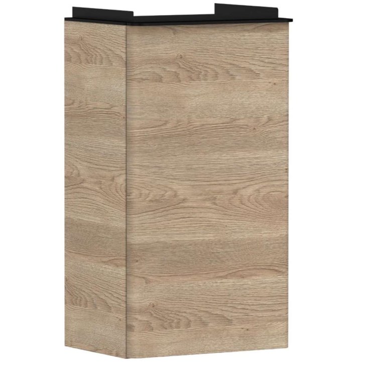 Hansgrohe Xelu Q - Umývadlová skrinka, 63x34x27 cm, 1 dvierka, pánty vpravo, prírodný dub/matná čierna 54017670