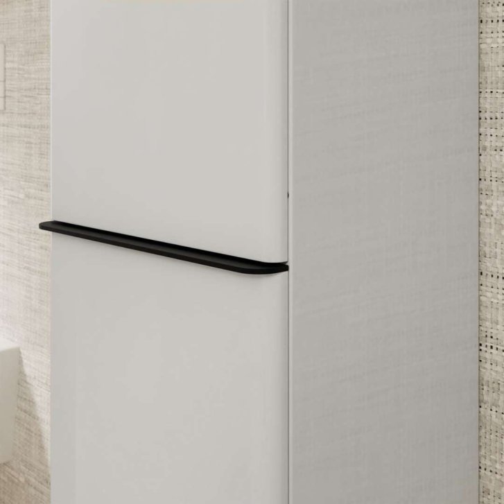 Hansgrohe Xelu Q - Vysoká skrinka 40x165x35 cm, 2 dvierka, pánty vľavo, lesklá biela/matná čierna 54135670
