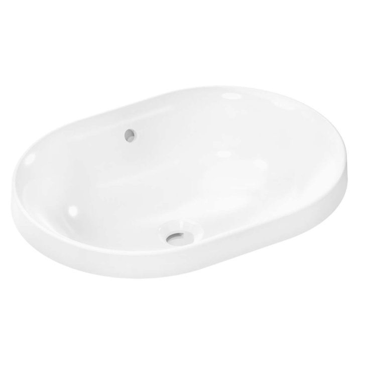 Hansgrohe Xuniva U - Umývadlo, 55x40 cm, s prepadom, bez otvoru na batériu, biela 60157450