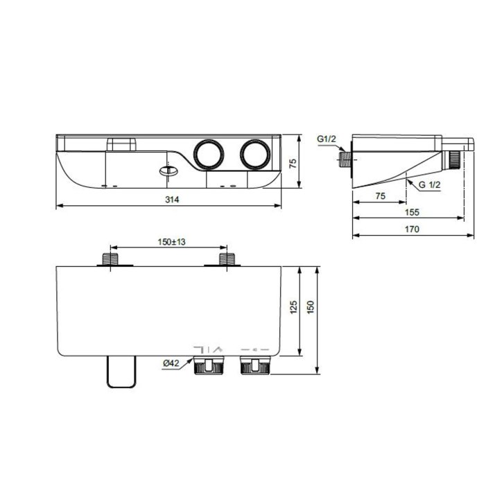 Ideal Standard CeraTherm - Termostatická sprchová batéria, hodvábna čierna A7329XG