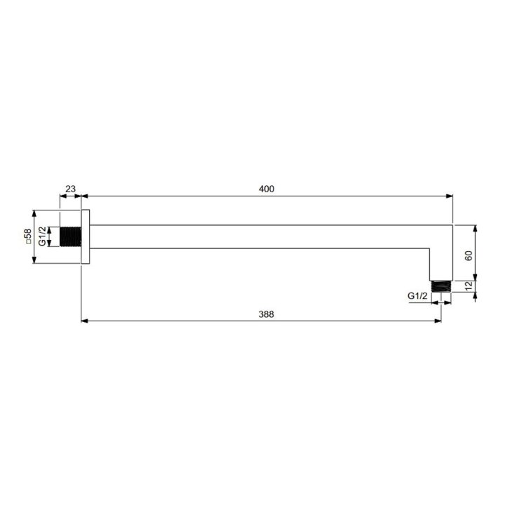 Ideal Standard Idealrain - Sprchové rameno stropné, 40 cm, chróm BD645AA