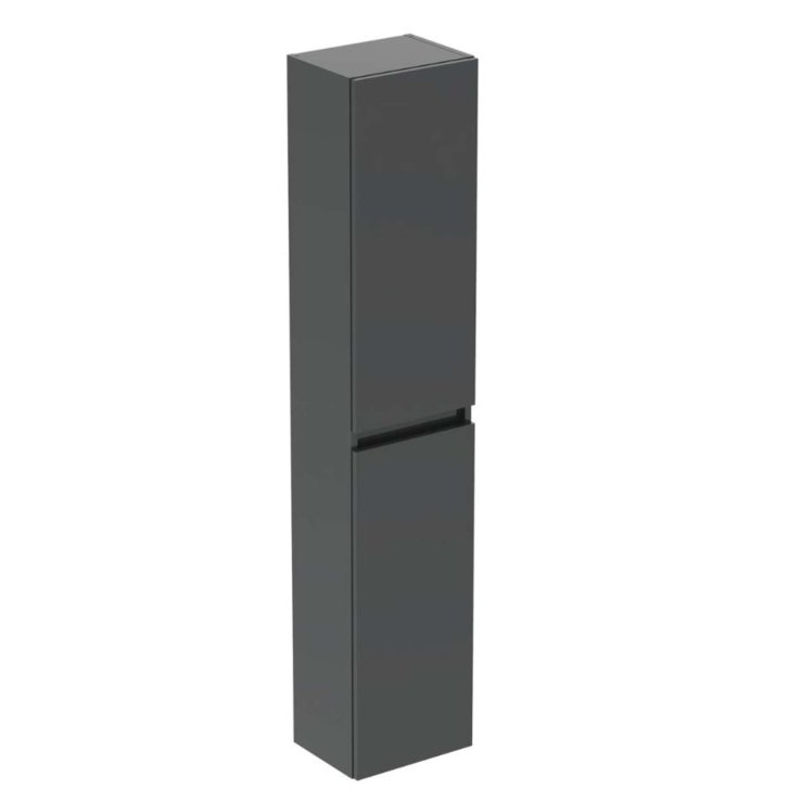 Ideal Standard Eurovit+ - Vysoká skrinka, 150x30x24 cm, 2 dvierka, pánty L/P, lesklá sivá R0268TI
