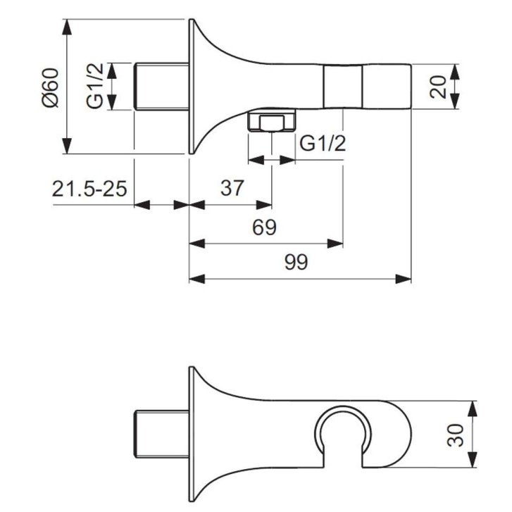 Ideal Standard La Dolce Vita - Nástenné kolienko s držiakom, chróm BD682AA