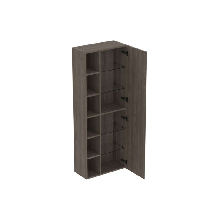 Ideal Standard Finesse - Vysoká skrinka 60x30x160 cm, 1 dvierka, pánty vpravo, Dark Elm E3442UR