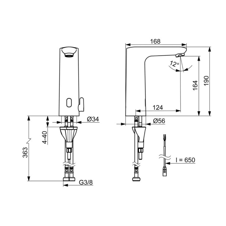 Hansa Electra - Termostatická elektronická umývadlová batéria, batériové napájanie, Bluetooth, chróm 93602219