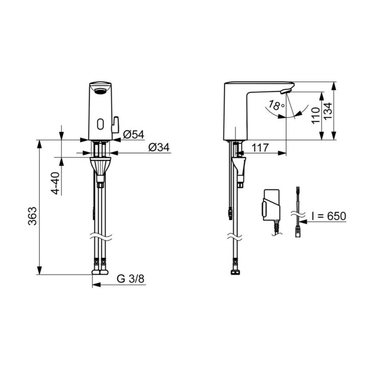Hansa Electra - Elektronická umývadlová batéria, batériové napájanie, Bluetooth, chróm 92002219