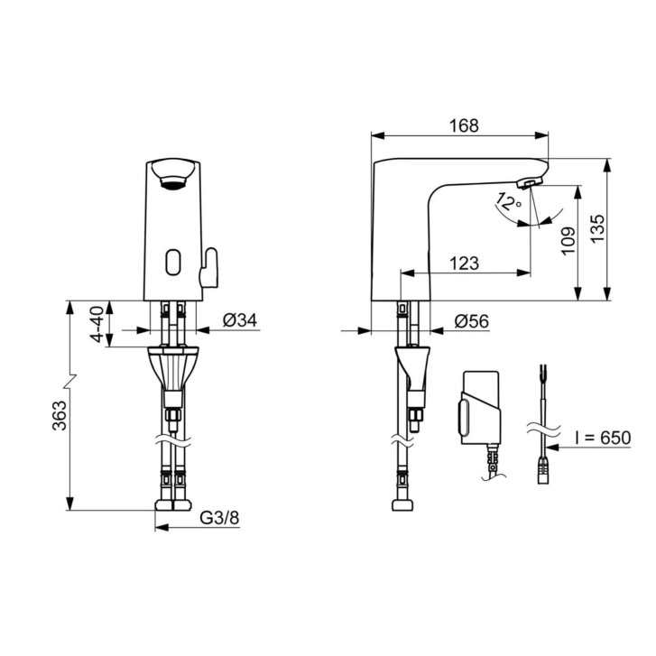 Hansa Electra - Termostatická elektronická umývadlová batéria, batériové napájanie, Bluetooth, chróm 92702219
