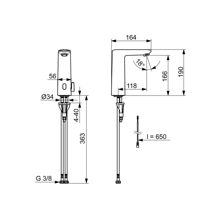 Hansa Electra - Elektronická umývadlová batéria, batériové napájanie, Bluetooth, chróm 93102219