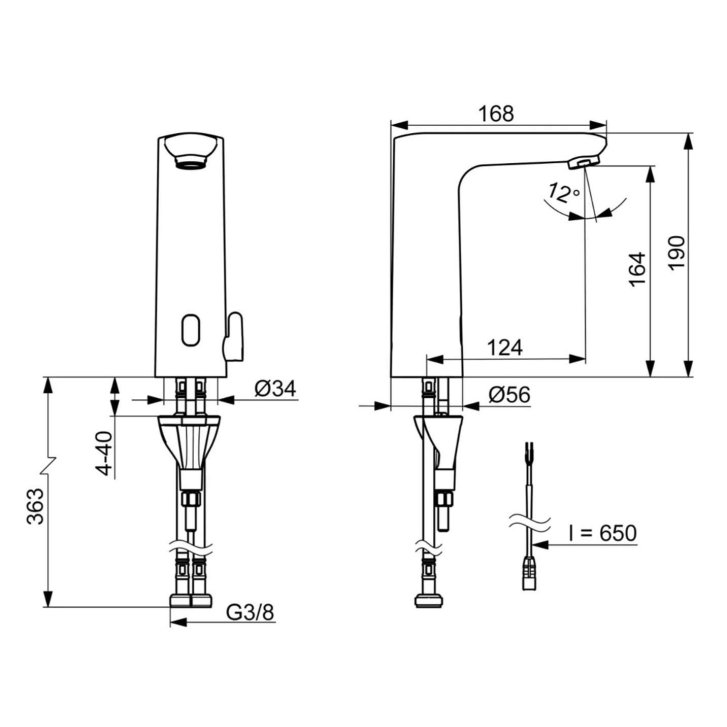 Hansa Electra - Termostatická elektronická umývadlová batéria, batériové napájanie, Bluetooth, chróm 93702219