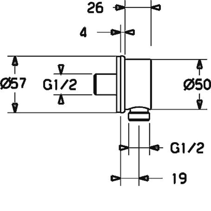 Hansa - Nástenné kolienko, chróm 44250000