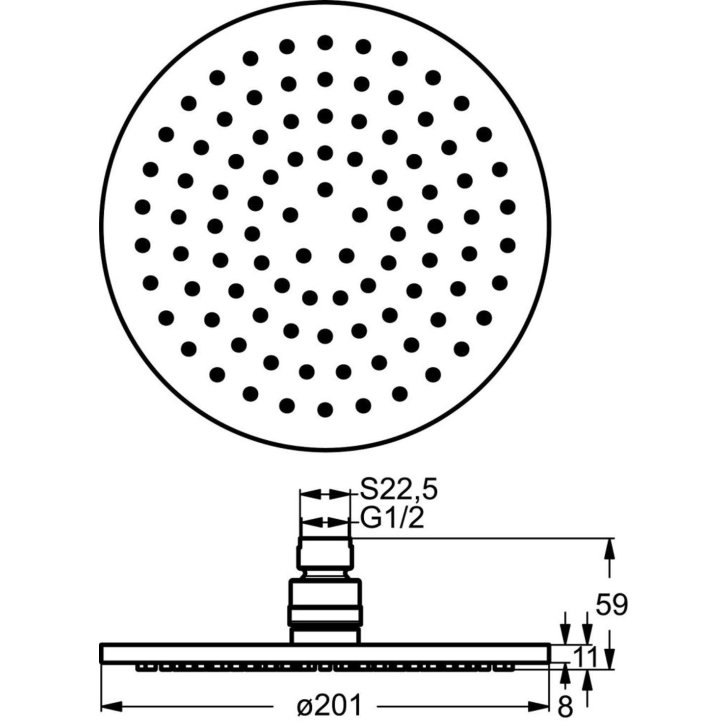 Ideal Standard Archimodule - Hlavová sprcha Idealrain, priemer 20 cm, chróm B9442AA