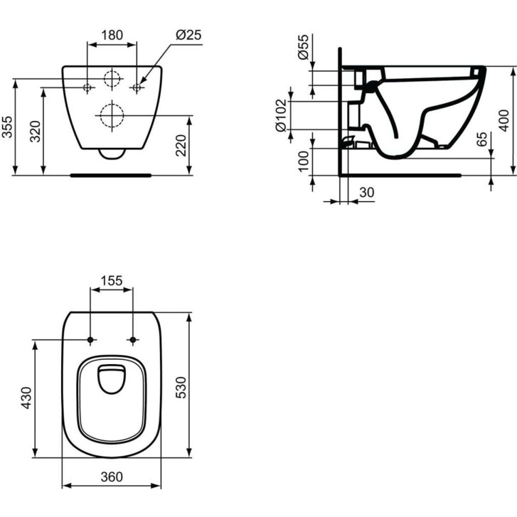 Ideal Standard Tesi - Závesné WC, biela T007801