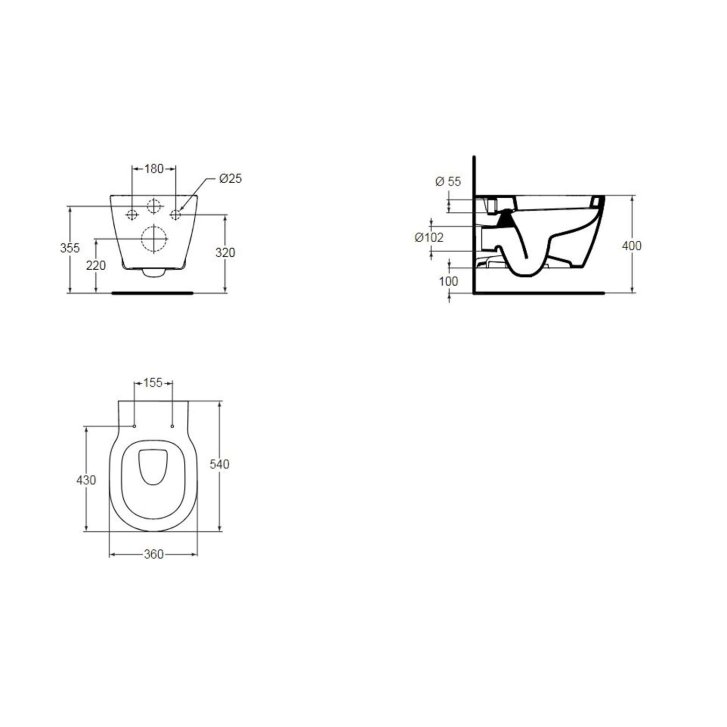 Ideal Standard Connect - Závesné WC, biela E823201