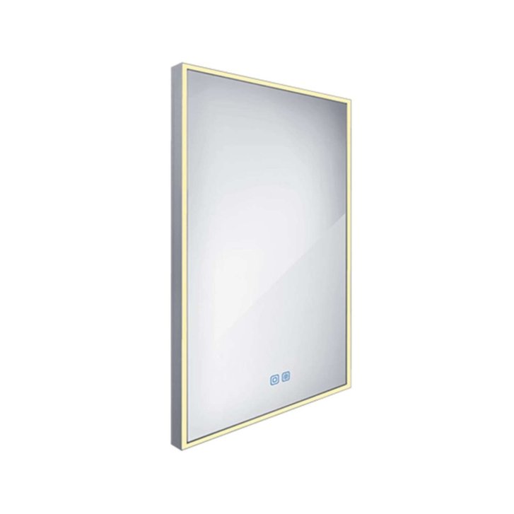 Nimco - Zrkadlo s LED osvetlením, 50x70 cm, dotykový senzor, hliník ZP 13001VX