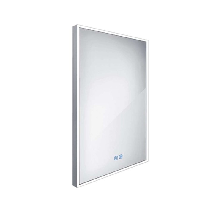 Nimco - Zrkadlo s LED osvetlením, 50x70 cm, dotykový senzor, hliník ZP 13001VX