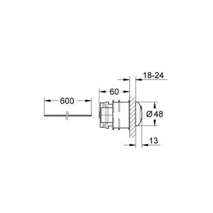 Grohe - Pneumatické tlačidlové ovládanie, chróm 38771000