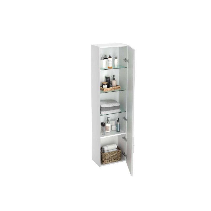 Ravak Clear II - Vysoká skrinka 40x25x155 cm, 2 dvierka, pravá, lesklá biela X000001644