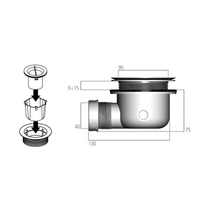 Ideal Standard Ultra Flat S - Odpadová súprava k sprchovej vaničke Ultraflat S, chróm K936367
