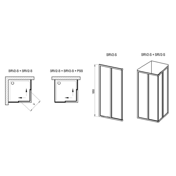 Ravak Supernova - Sprchový kút 90x90 cm, čierna/číre sklo 14V703O2Z1S