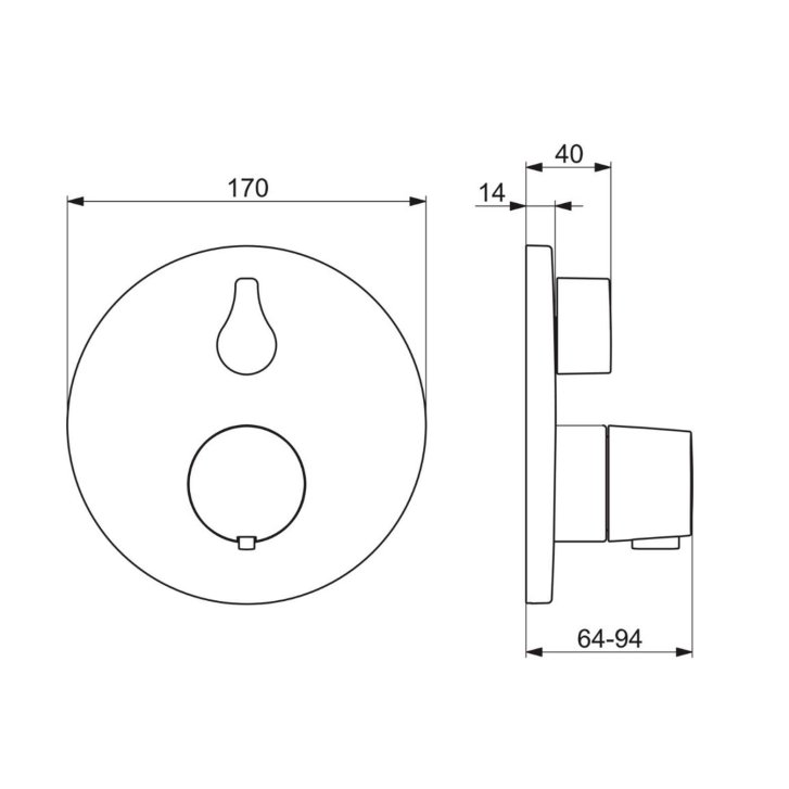Hansa Living - Termostatická sprchová batéria pod omietku, chróm 81139552