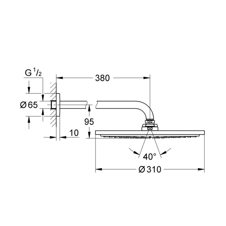 Grohe Rainshower Cosmopolitan - Hlavová sprcha Cosmopolitan 310 s ramenom 38 cm, 1 prúd, kefovaný Cool Sunrise 26066GN0