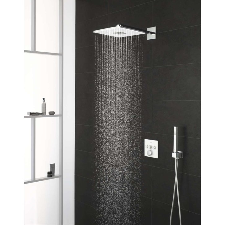 Grohe Rainshower SmartActive Cube - Hlavová sprcha 310, sprchové rameno 43 cm, 2 prúdy, mesačná biela 26479LS0