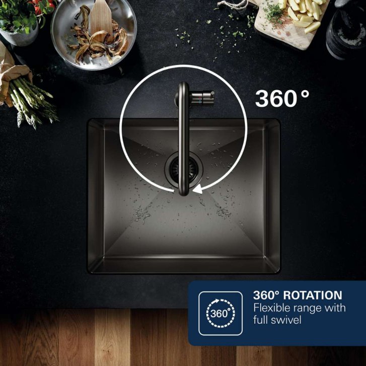 Grohe Essence - Páková drezová batéria s výsuvnou spŕškou, kefovaný tmavý grafit 30270AL0