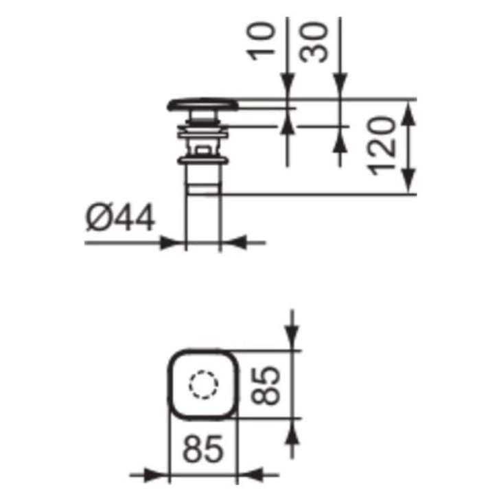 Ideal Standard Strada II - Umývadlová výpusť, Click-Clack, biela T362901