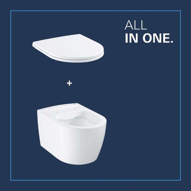 Grohe Start Round - Závesné WC s doskou SoftClose, Rimless, alpská biela 103848SH00