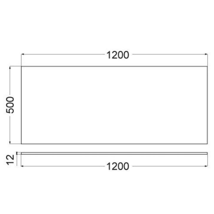 Kludi Icos - Doska pod umývadlo 120x50 cm, matná biela 50T12053