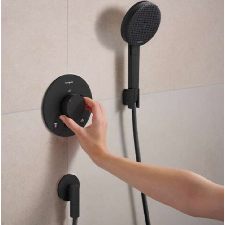 Hansgrohe FixFit Fine S - Nástenné kolienko, matná čierna 28882670