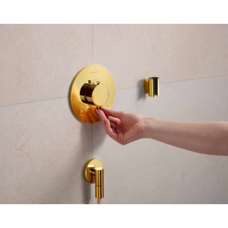 Hansgrohe FixFit Fine S - Nástenné kolienko, leštený vzhľad zlata 28882990