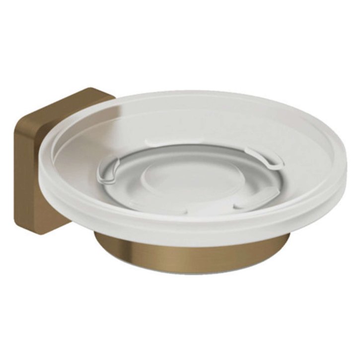 Kludi Vela S - Mydlovnička s držiakom, sklo/kefovaný bronz 25985N1