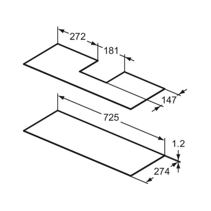 Ideal Standard Eurovit - Protišmyková vložka do šuplíka, 2 ks R062467