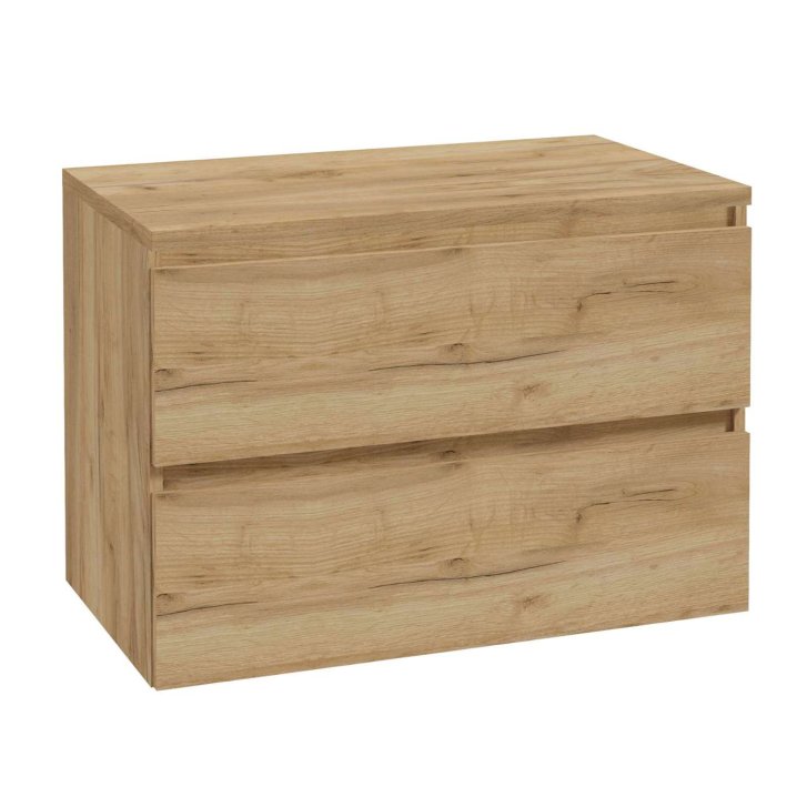 kielle Nefia - Skrinka vrátane dosky pod umývadlo 80x55x46 cm, zlatý dub 50027S811