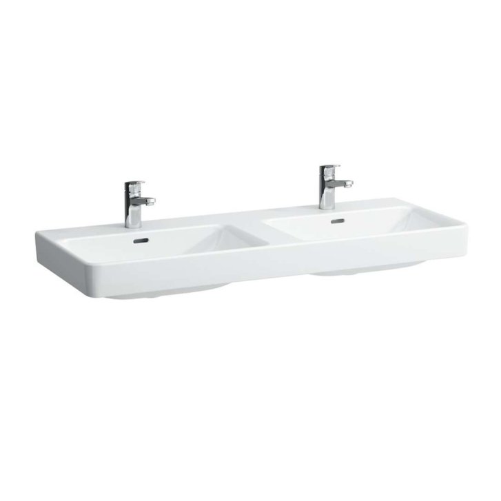 Laufen Pro S - Dvojumývadlo, 120x47 cm, 2 otvory na batérie, s LCC, biela H8149664001041