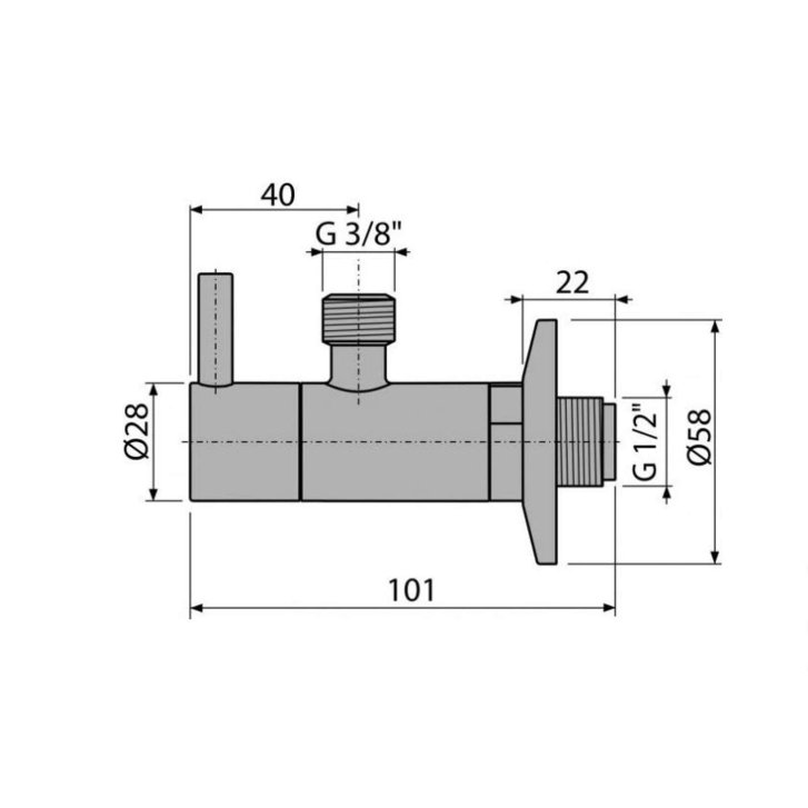 Alca - Ventil rohový s filtrom 1/2", bronz-antic ARV001-ANTIC