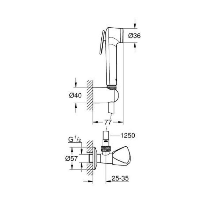 Grohe Tempesta-F - Nástenný ventil s ručnou bidetovou spŕškou, chróm 27514001