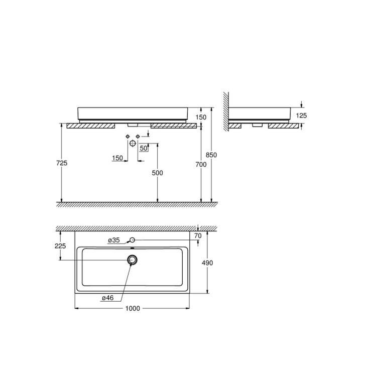 Grohe Cube Ceramic - Umývadlo s prepadom, 100x49 cm, PureGuard, alpská biela 3947500H